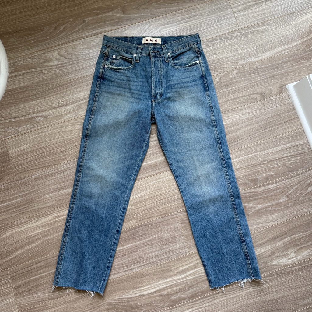 Amo Women’s Loverboy Denim Jeans In Glory Medium Wash Sz 27 100% Cotton Euc